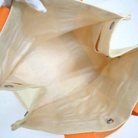 Hermes Bora PM White Orange Canvas Tote X - Picture 5 of 10